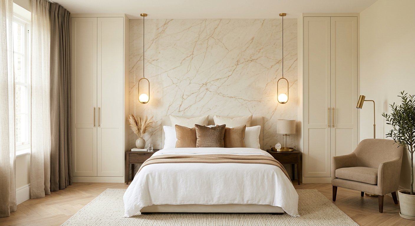 Bedroom Headboard Wall & Wardrobes